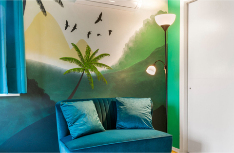 A couch in a room AI-generated content may be incorrect., Picture