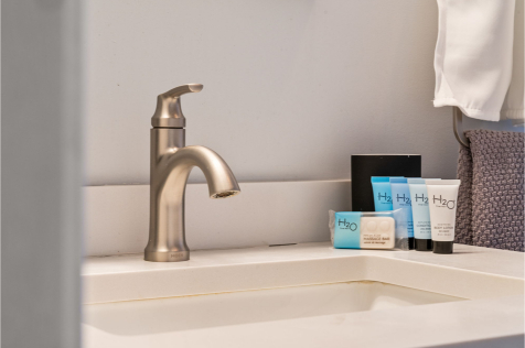 A faucet on a counter AI-generated content may be incorrect., Picture