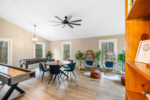 A room with a table and chairs AI-generated content may be incorrect., Picture