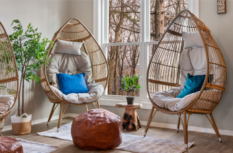 A room with two chairs and a plant AI-generated content may be incorrect., Picture